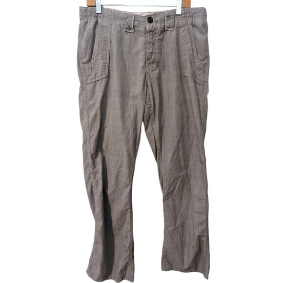 Ben Sherman Casual Pants Button Fly Cotton Tie String Windowpane Plaid - Picture 2 of 11